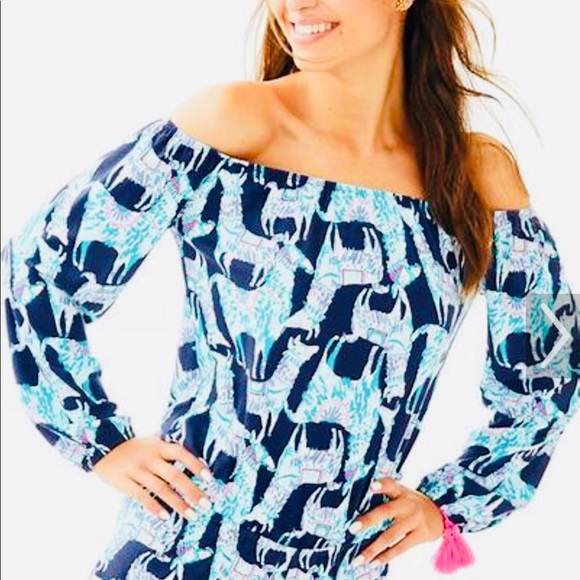Lilly Pulitzer Pants - Lilly Pulitzer Lana Romper In Alpaca My Bags Off The Shoulder EUC NWOT SZ XS
